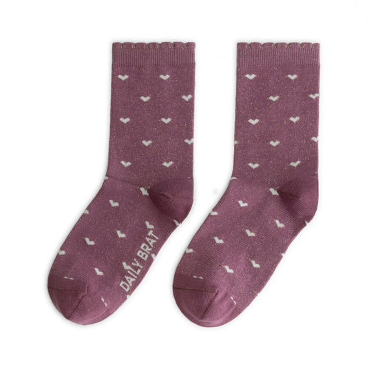 Metallic Heart Socks