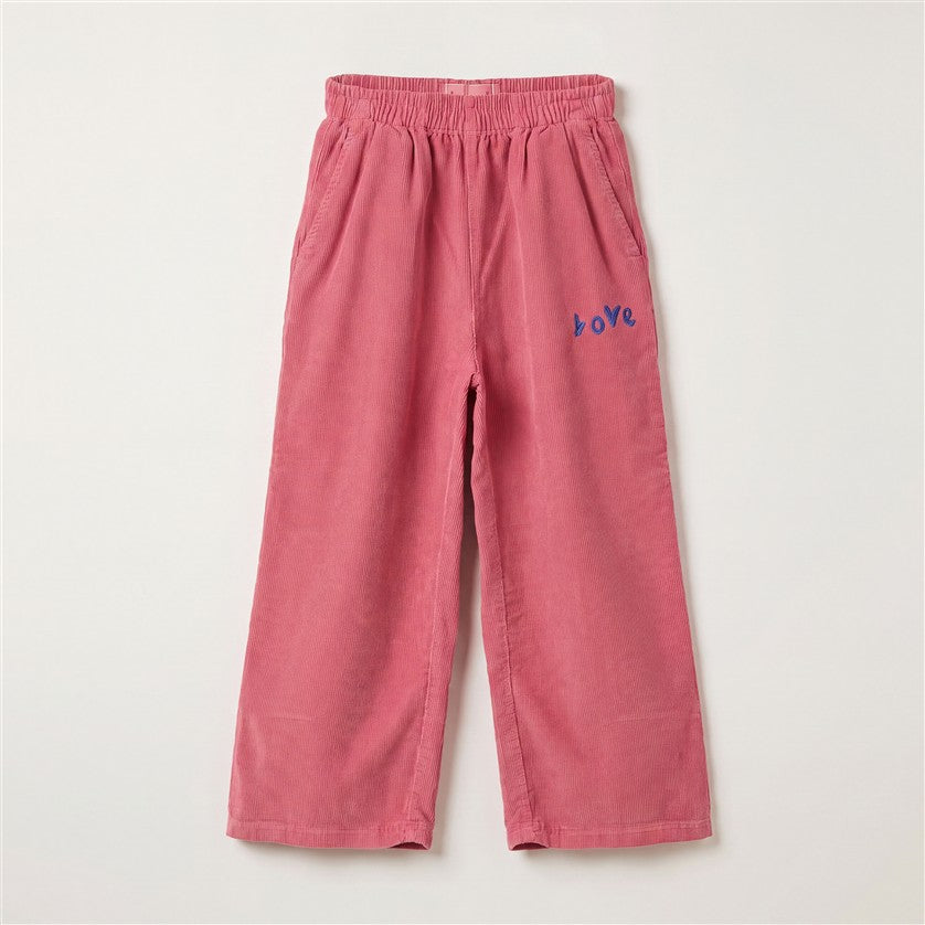 Pink Lemonade corduroy broek voor meisjes met LOVE borduring.