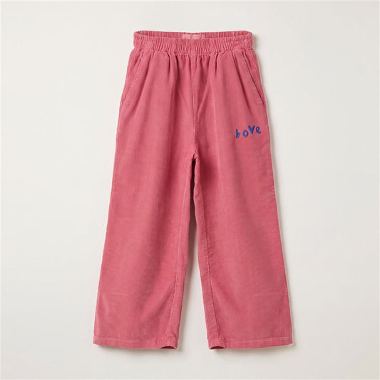 Pink Lemonade corduroy broek voor meisjes met LOVE borduring.