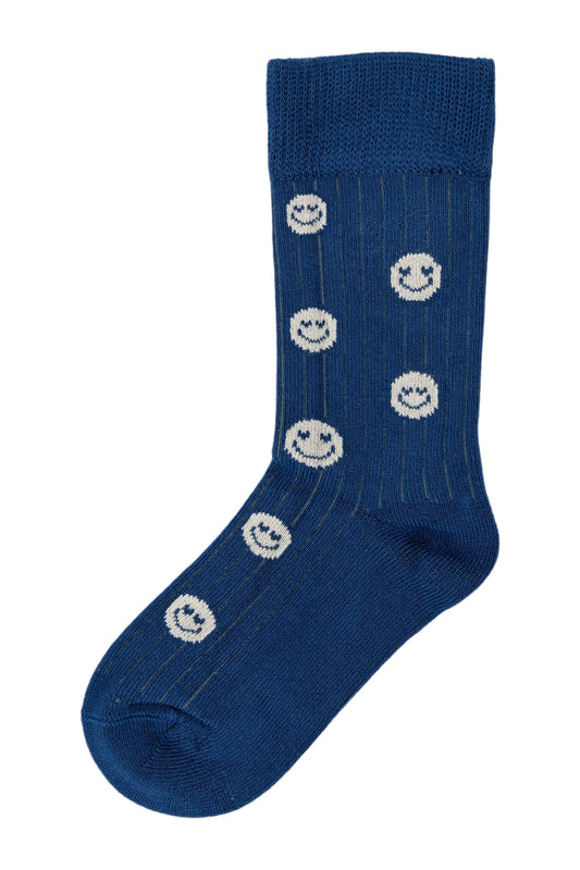Bamboo Sokken Smilie Cobalt