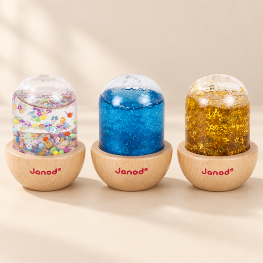 Multicolored, yellow en blue sensory bubbles samen