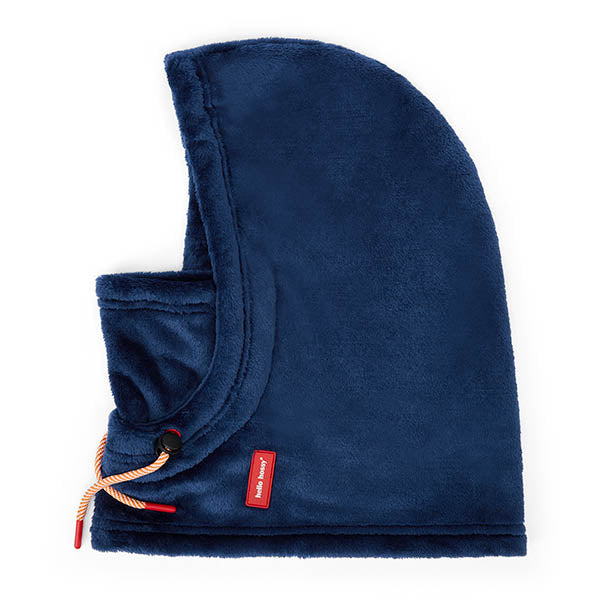 Warme donkerblauwe muts van fleece voor kinderen.