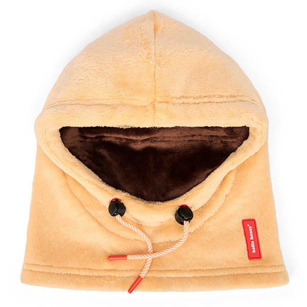 Zachte fleece bivakmuts voor kinderen in twee kleuren.