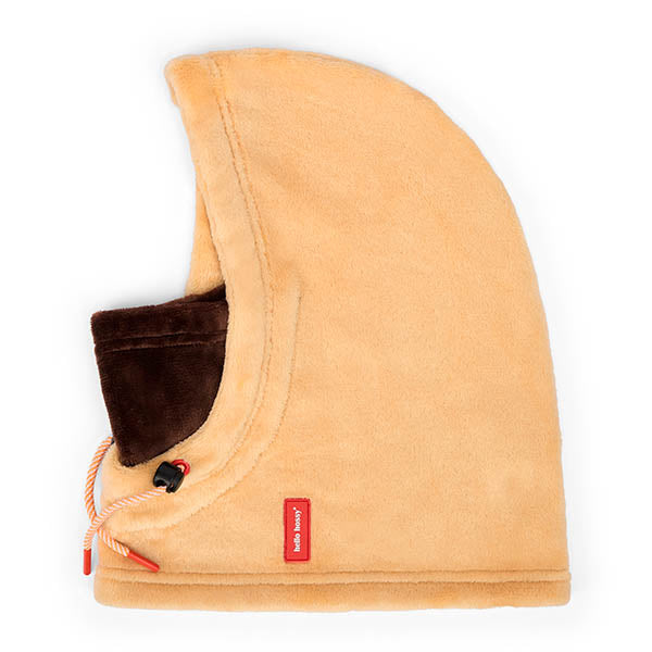 Beige en bruine fleece balaclava voor kinderen van Hello Hossy.