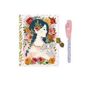 dagboek met sleutel en magische pen van djeco