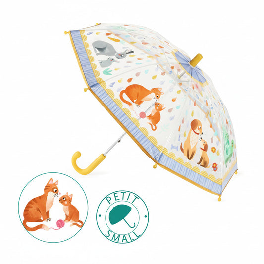 doorzichtige paraplu met dierenprint van djeco
