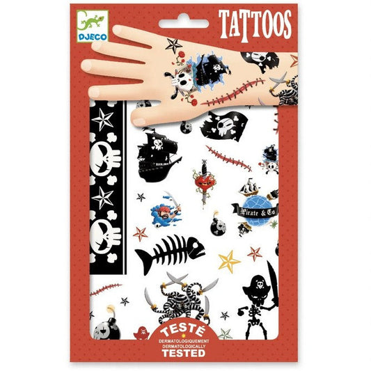tijdelijke tattoos in piraten thema van djeco