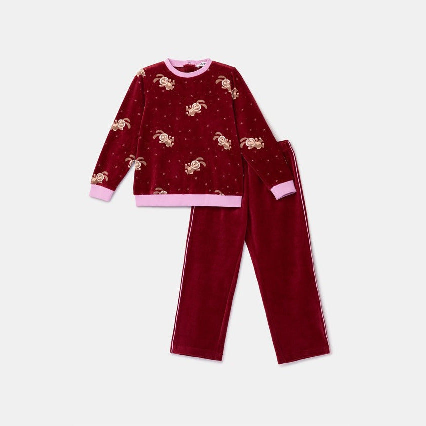Woody pyjama Konijnenprint Velours.