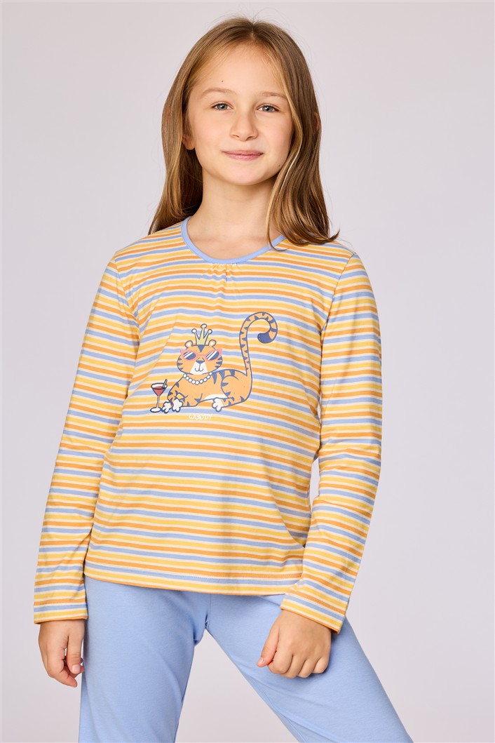 Pyjama LS Tijger Geel Gestreept