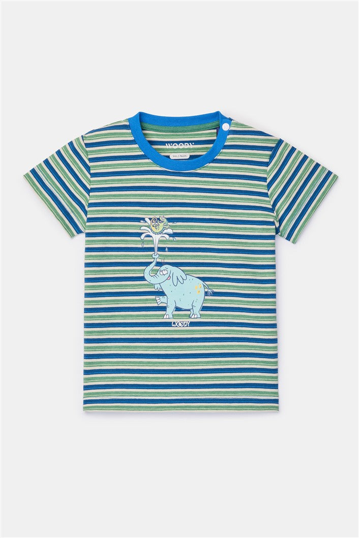 Detail top olifant op gestreepte pyjama
