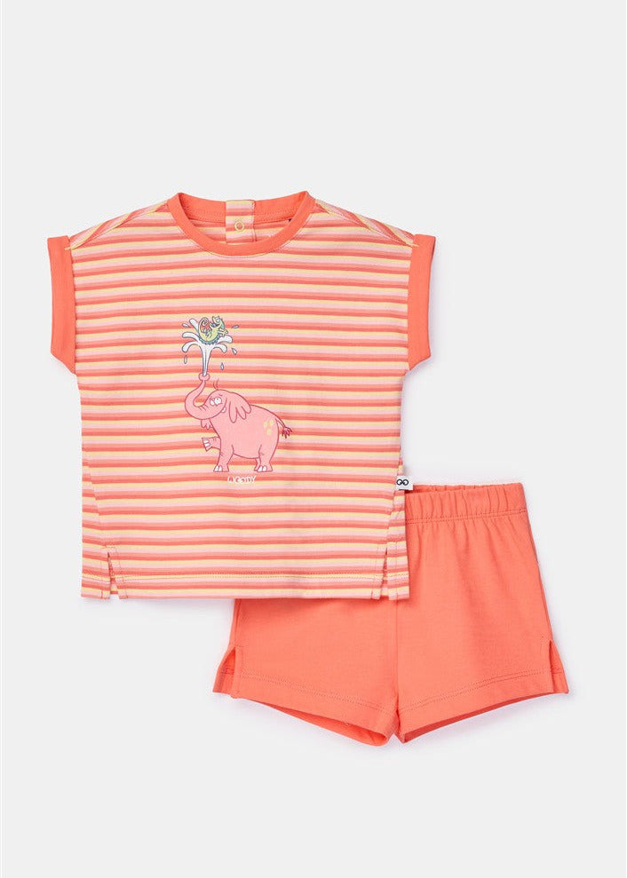 Pyjama SS Olifant Multicolor Streep