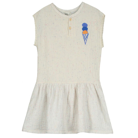 Relaxed Fit Muslin Dress Ice Cream