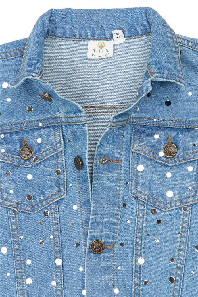 detail denim vest met glitter romina van the new
