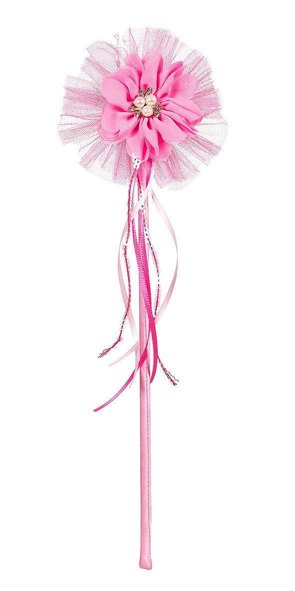 Roze jurk met toverstaf en kroon