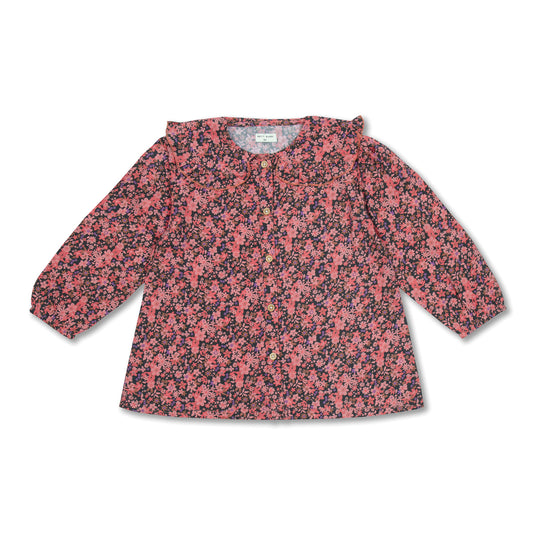 Ruffled Collar Blouse Icon Flower