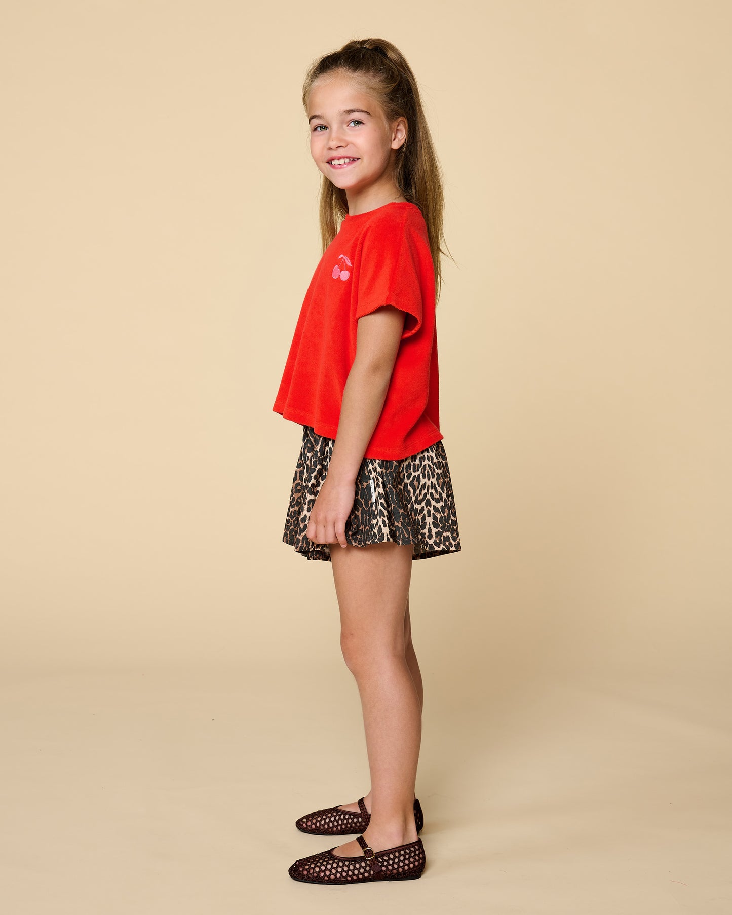 Ruffle Short Leopard