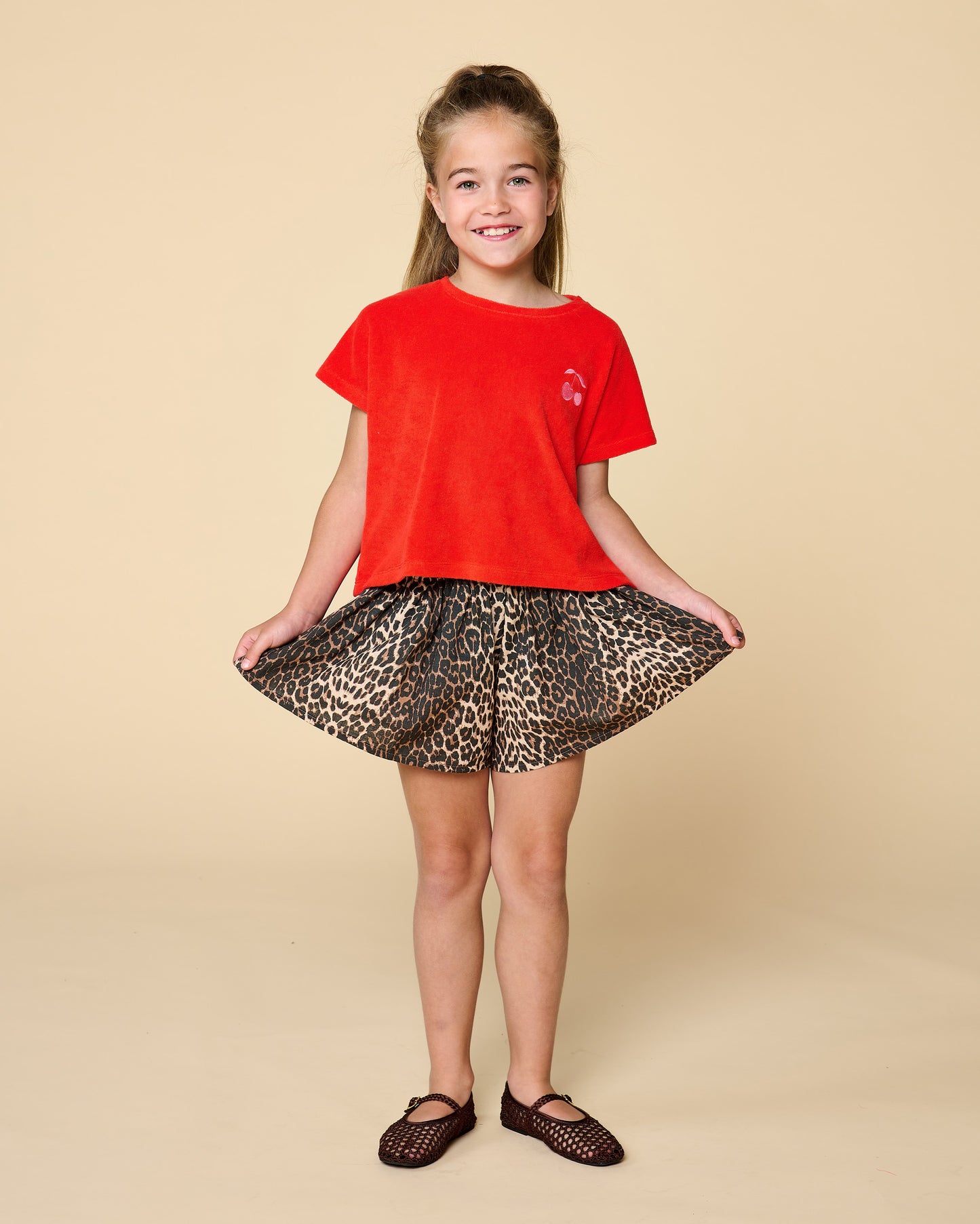 Ruffle Short Leopard