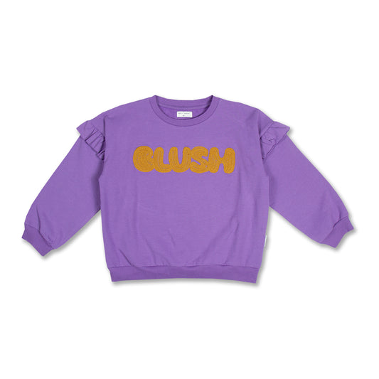 Ruffle Sweater "Blush" Paisley Purple