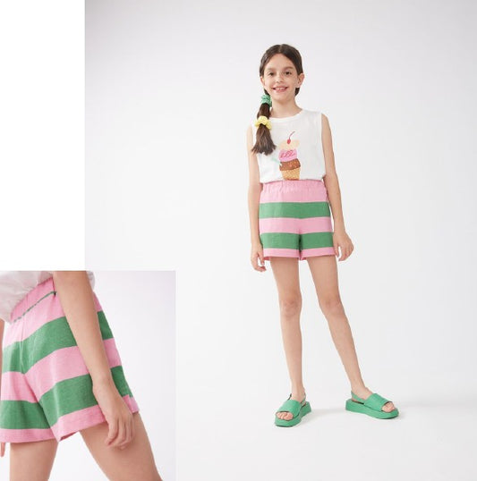 Roze en groene kindershort van Compañia Fantástica