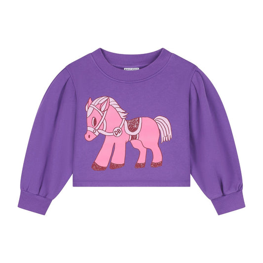 Meisjessweater van Daily Brat met pony op de voorkant.