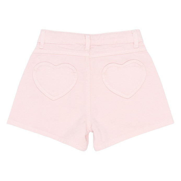 achterzijde licht lila denim short samantha van the new