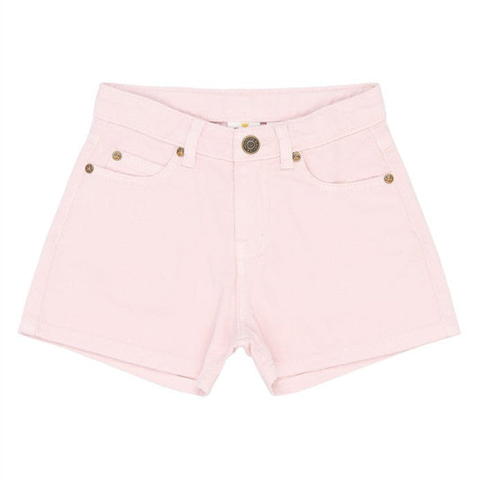 licht lila denim short voor kinderen met hartjes als zakken achteraan van the new