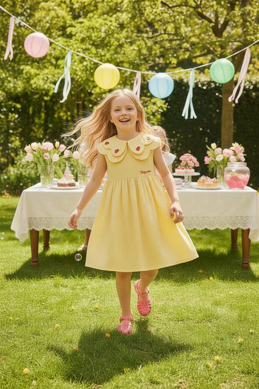 Sfeerbeeld scallop jurk met kersen
