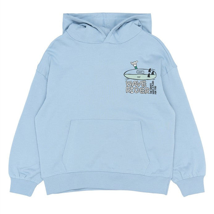Lichtblauwe hoodie met Wave Rider opdruk van The New
