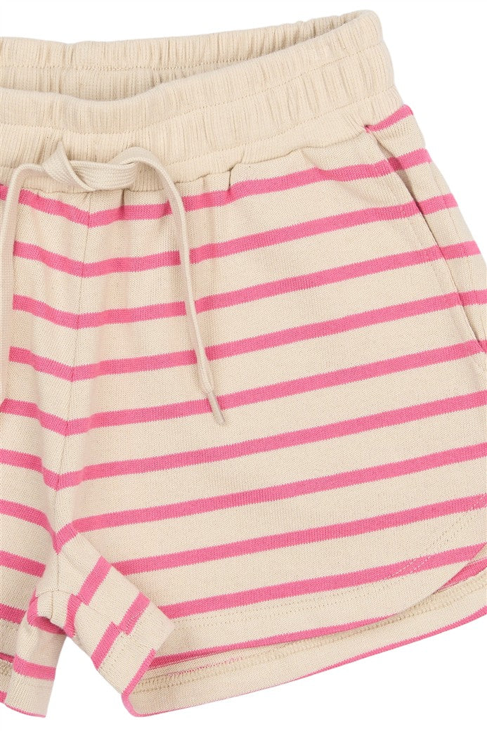 detail short shannon in ecru met roze streep van the new