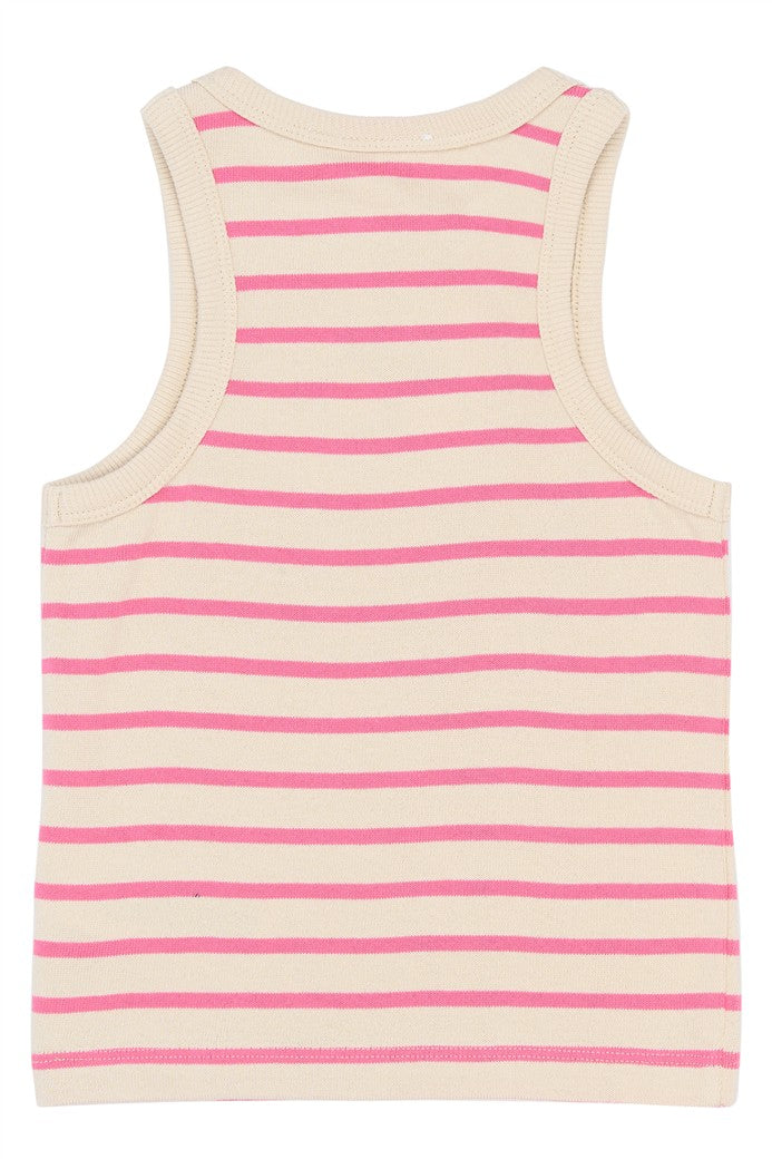 rugzijde shannon short top zonder mouwen met roze streep