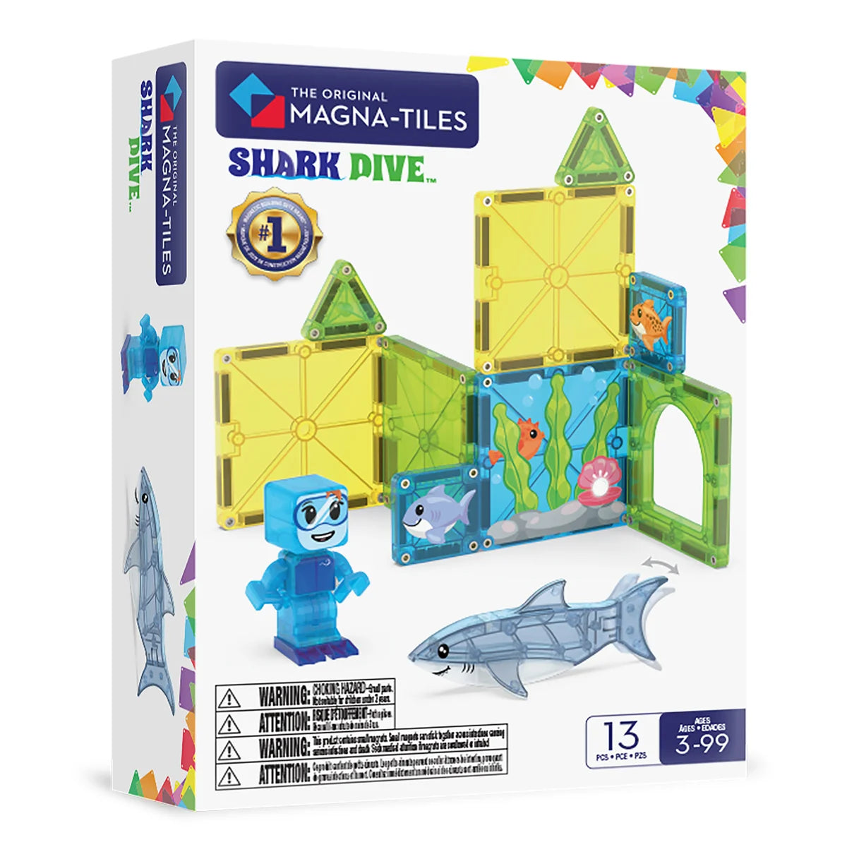 MAGNA-TILES Shark Dive magnetische bouwset met haaien.