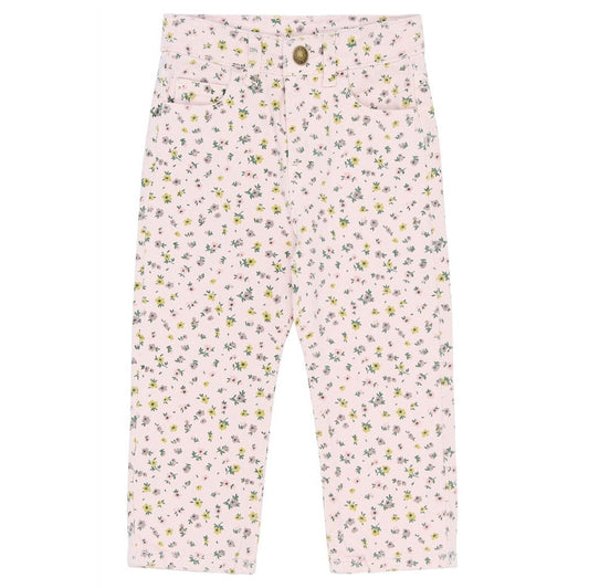 Lichtroze straight jeans met bloemetjes print van The New