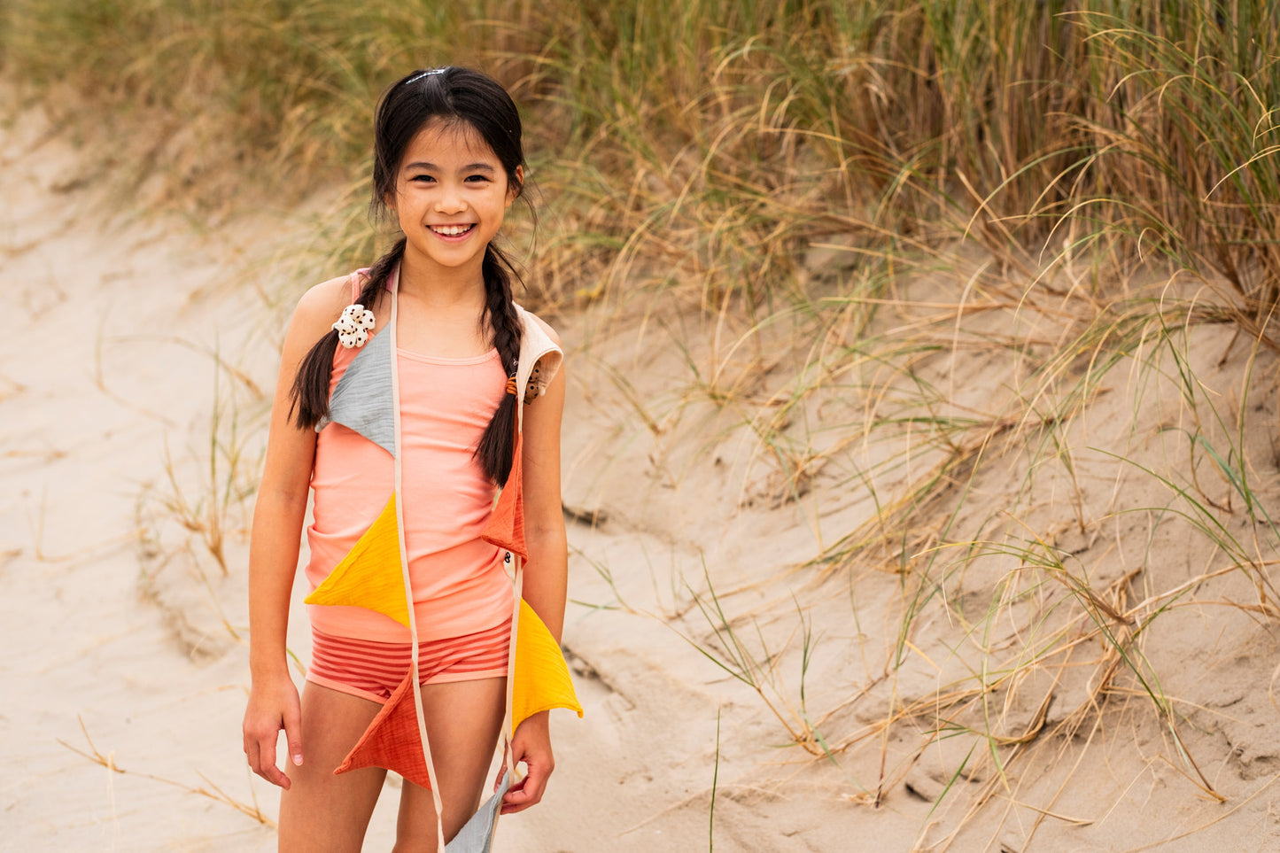 Meisjes Singlet Perzikoranje