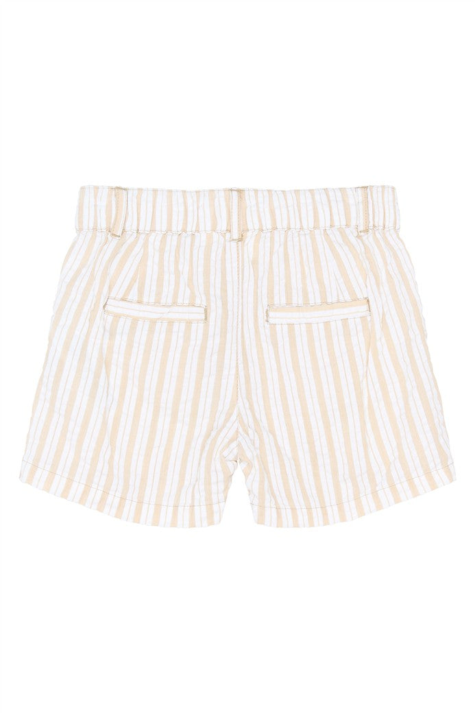 Achterkant ecru-wit gestreepte short