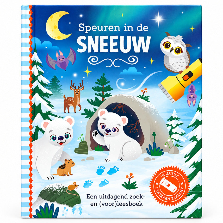voorzijde speuren in de sneeuw zoekboek