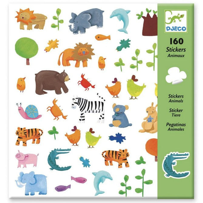 set met 160 dierenstickers voor kinderen