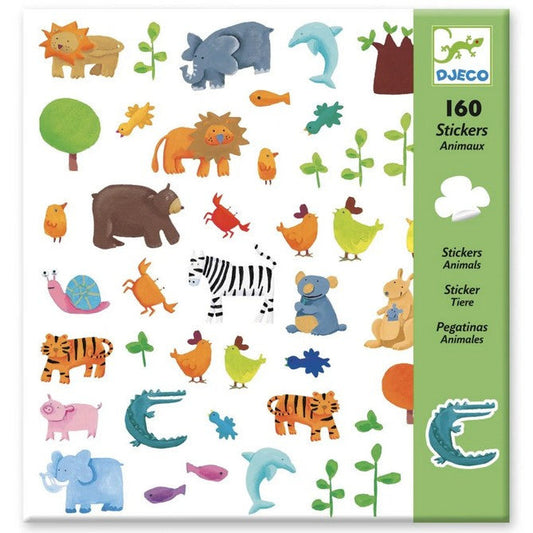 set met 160 dierenstickers voor kinderen