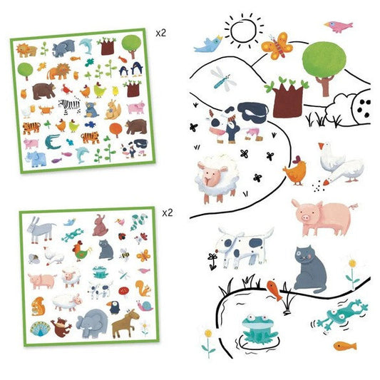 inhoud set dierenstickers