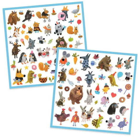 inhoud set stickers fluffy friends