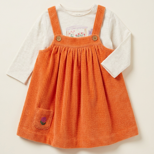 Studioflatlay Dress Orange met Shirt Flower Street
