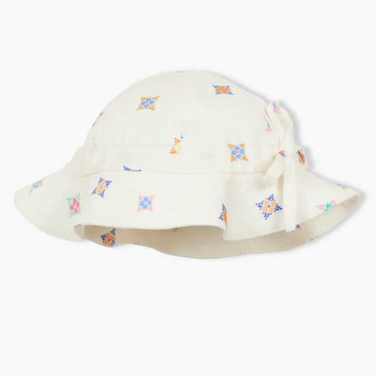 Zonnehoedje met bloemenprint en strikje van Arséne & les Pipelettes