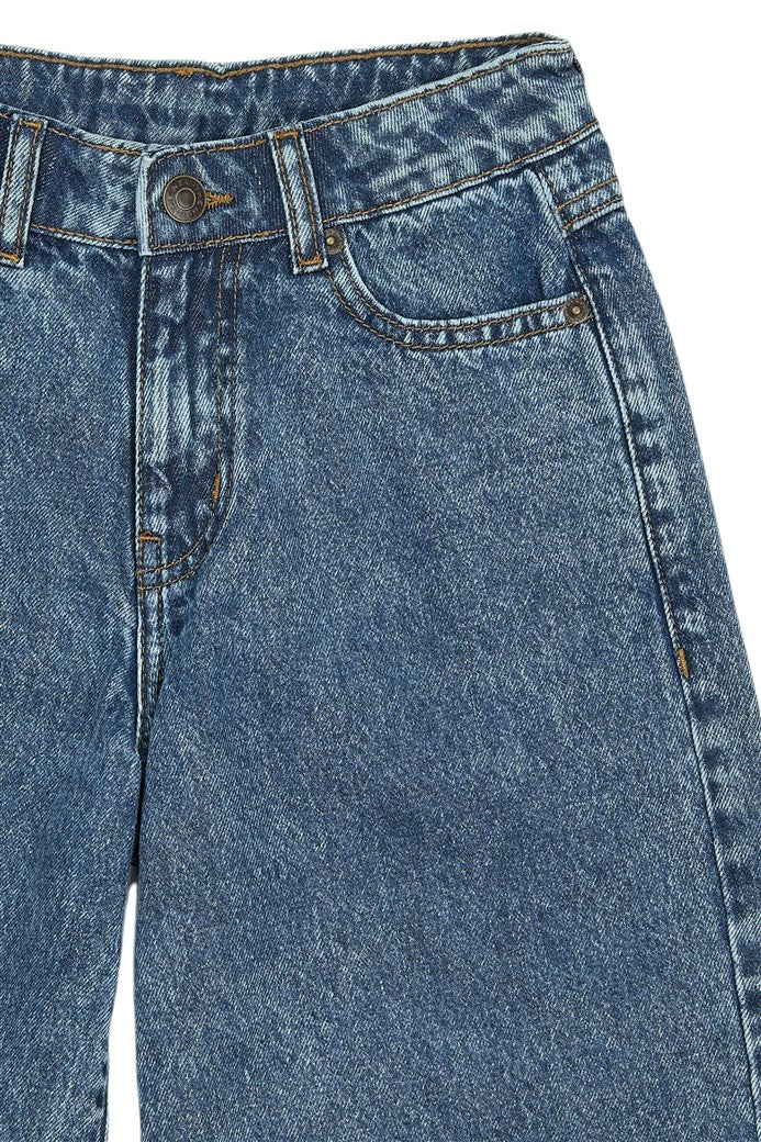 detail long denim short svende
