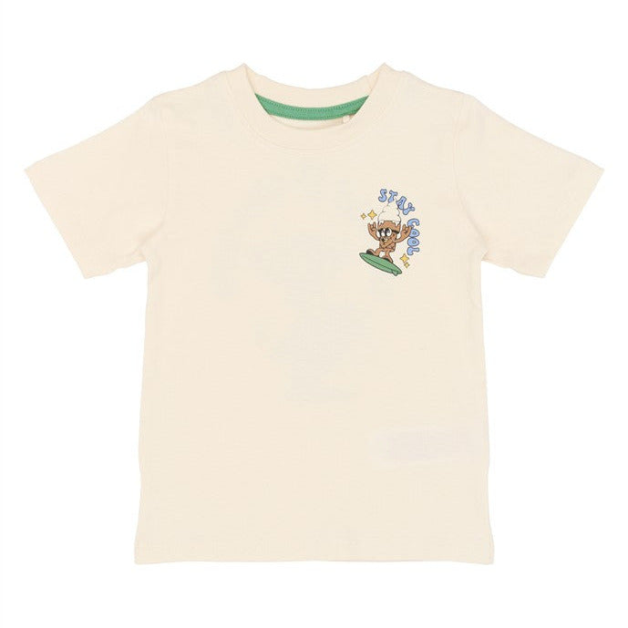 ecru tshirt voor peuters met grappige opdruk vooraan