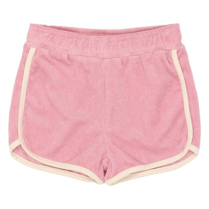 lichtroze retro short in badstof voor peuters van the new