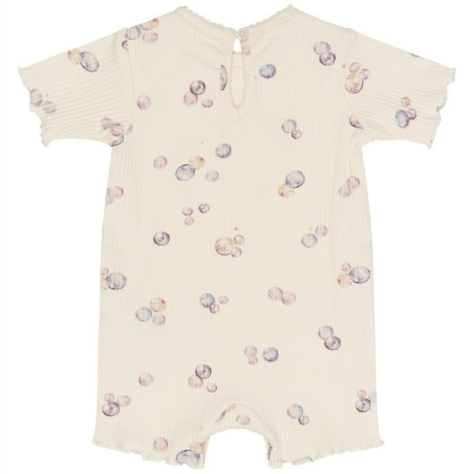 achterzijde summersuit tamma voor baby's met zeepbellen patroon