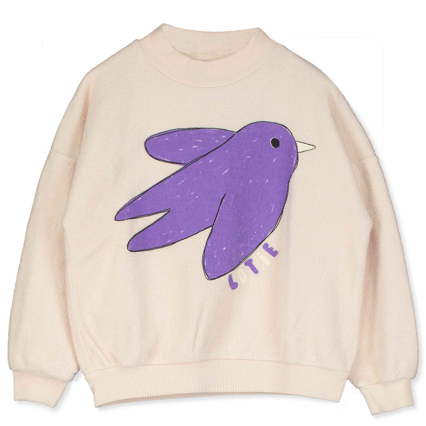 Sweater Teddy Flowing Bird Cream