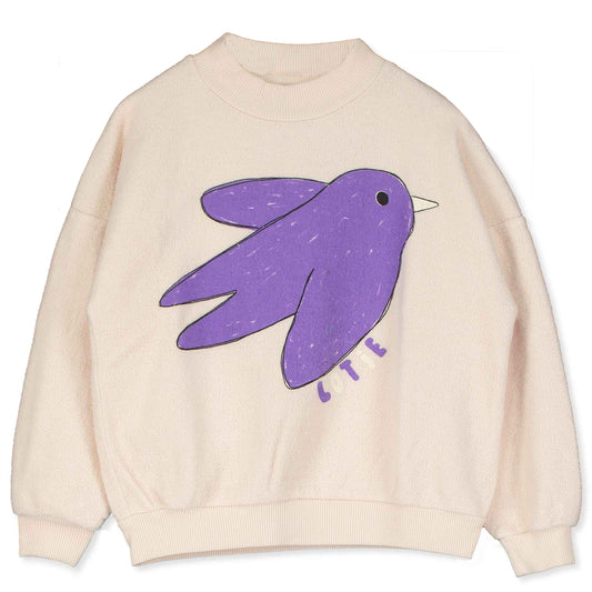 Sweater Teddy Flowing Bird Cream