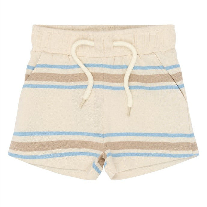 ecru short voor peuters met strepen van the new