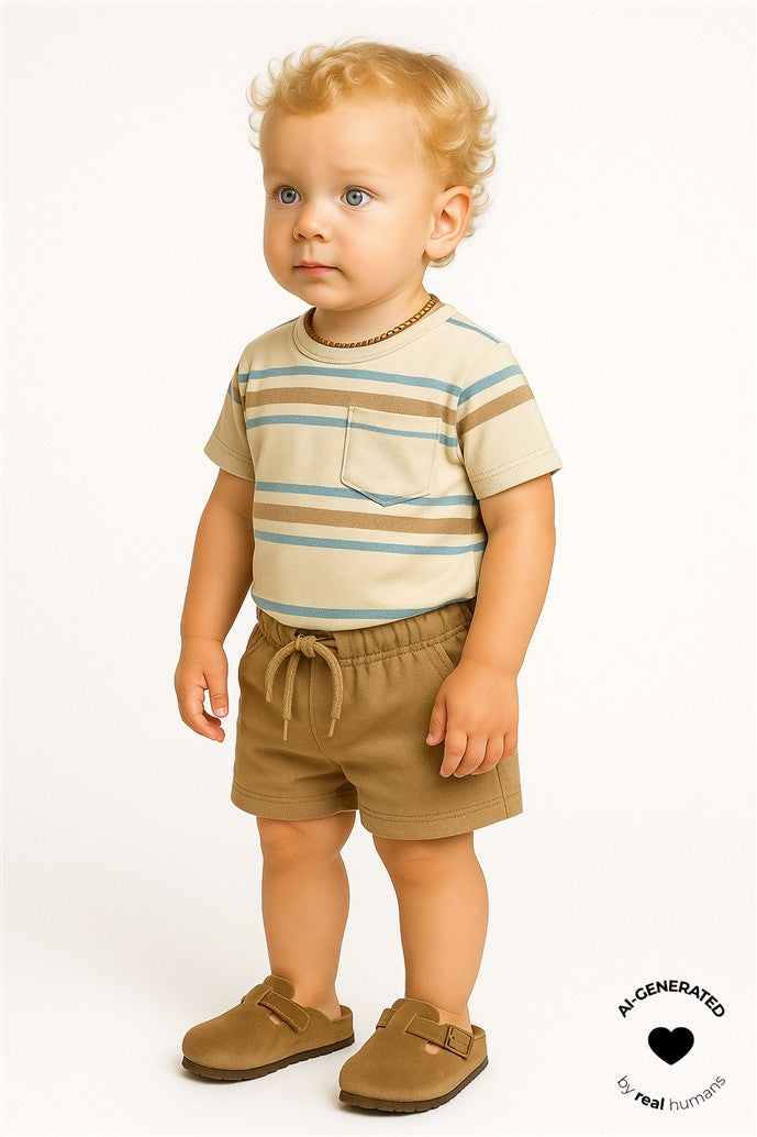 jongen draagt tshirt theodor multi striped van the new