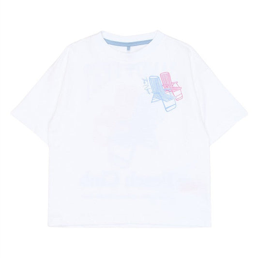 witte kindertshirt met strandstoelen van the new
